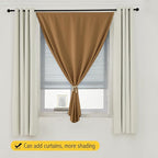 Self Adhesive Curtains, Stick Curtain Blackout Shades Window Cover Curtains for Living Room No Drilling, 47" W X 96" L, Brown, 1 Panel - Image 9