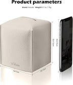 Tissue Box Cover for PU Leather, Modern Simple Solid Color Holder Square Tissue Bag, Ideal for Bathrooms,Office,Car,Outdoor Tent,Dining Table,5"X5"X5", Single Off-White - Image 2