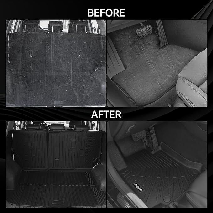 Floor Mats for 2011-2021 Dodge Grand Caravan 7 Seats Accessories | Trunk Mat and Backrest Mats & Door Sill Guard All Weather TPE Protector Odorless Full Set Interior Floor Liners - Image 6
