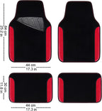 CAR PASS 3D Air Mesh Car Seat Covers Full Sets w/5mm Sponge, 4Pcs Waterproof Car Floor Mats, Steering Wheel Cover Universal Fit for SUV Sedan Truck, Airbag Compatible Automotive Interior(Black & red) - Image 5