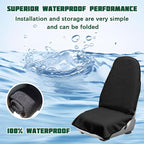 55.12 x 29.53 Inch Terry Cloth Car Seat Cover, Black | absorbent surface, waterproof barrier, granular anti-slip backing, side-free profile, interior accessory - Image 4