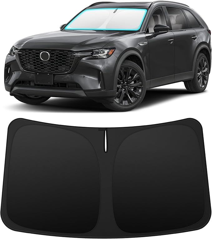 INSAUTO Custom Fit Windshield Sun Shade for Mazda CX90 CX-90 2024-2026 | Foldable Front Window Sunshade Car Accessories, UV & Heat Reflector, Keeps Interior Cool, Includes Storage Bag by INSAUTO