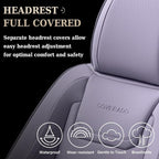Coverado Car Seat Covers, Front Covers for Cars, Car Seat Cover Front Seats, Car Seat Protector Waterproof, Leather Car Seat Cushion, Universal Interior Covers Seat Protectors for Most Cars Purple - Image 4