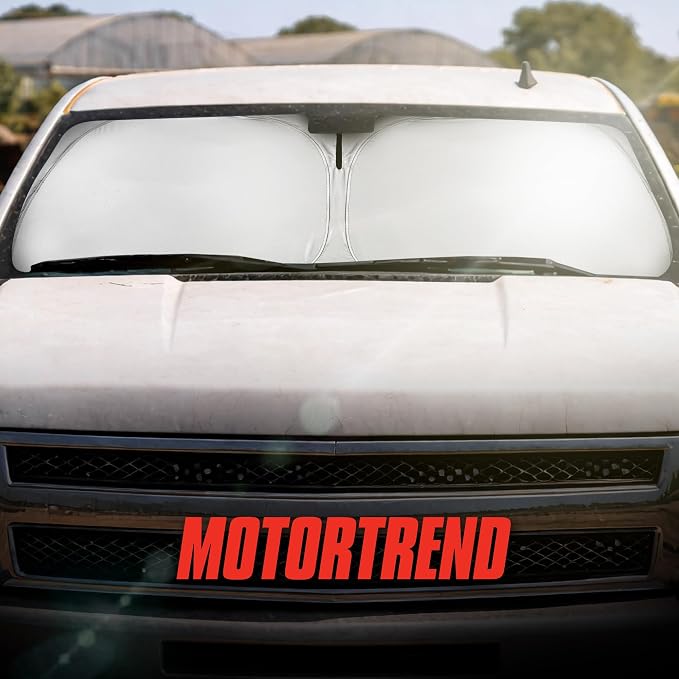 Motor Trend Custom Fit GMC Sierra & Chevy Silverado Windshield Sun Shade - Fits All (2007-2013) Trims - Car Windshield Sunshade Sierra & Silverado Accessories - Automotive Interior Protection - Image 9