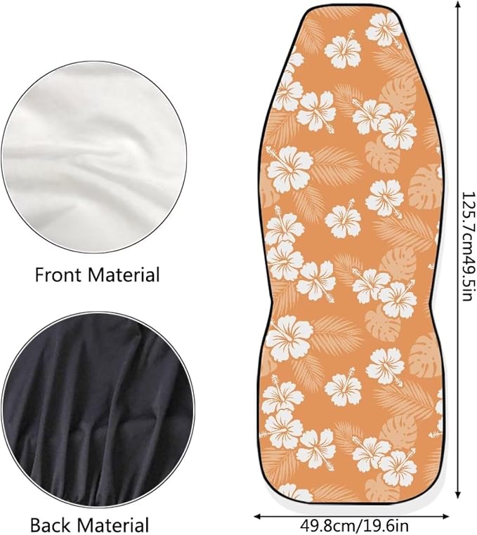 Hawaiian Florals Car Front Seat Covers for Women Set of 2 Tropical Car Seat Cover Elastic Polyester Protection Interior Accessories for Cars SUV Sedans - Image 7