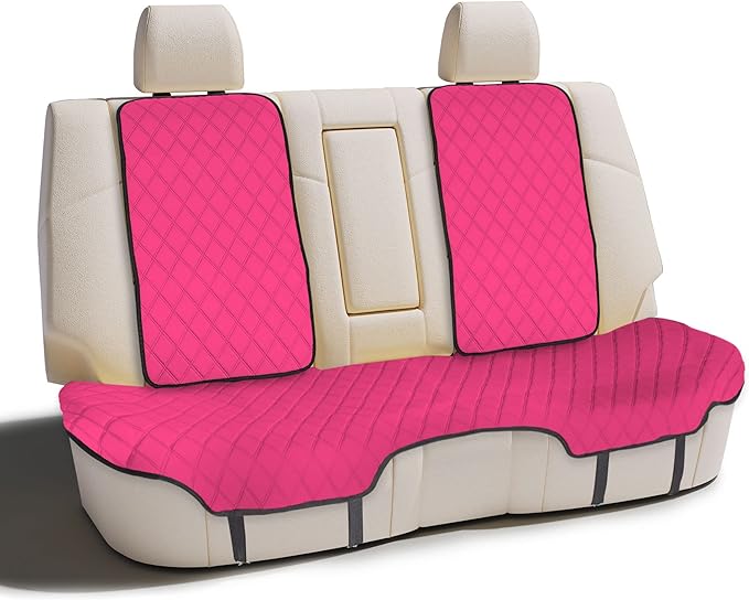 FH Group Car Seat Cover Cushion - Cars Trucks SUV, Neosupreme Car Seat Cushions, Waterproof Car Seat Cover Cushion, Universal Fit Car Seat Protector Rear Set Pink by FHGroup