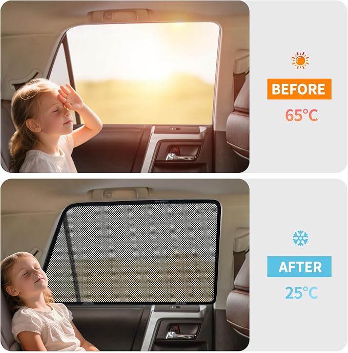 Car Window Shades for F150 (2015-2024) - Rear 2pcs Shade for Baby | Breathable Mesh Car Privacy Window Covers, UV Protection and Heat Insulation for Road Trips, Napping, Camping - Image 4