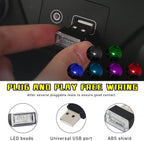 Augeny 6 PCS USB LED Car Interior Atmosphere Lamp, Plug-in USB Decor Night Light, Portable Auto Ambient Lighting Kit, Universal Vehicle Interior Accessories for Most Cars (6 Colors) - Image 3