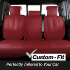 Coverland Custom SUV Car Seat Covers for 2024-2026 Subaru Solterra | Premium Waterproof Faux Leather Non-Slip Memory Foam Airbag Compatible Custom Fit Interior Protector [Rear Seat-Wine Red] - Image 2