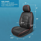 MotorBox Cabin King Crimson Trail Leather Seat Covers for Trucks & Cars | Black and Red Full Set Car Seat Covers, Waterproof Leather Seat Covers, Car Accessories, Seat Protector, Universal Fit - Image 3
