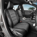 coverdream Full Set Leather Seat Covers for 2014-2019 Toyota Corolla L,LE,LE Eco Plus,LE Plus,Fully Covered,Airbag Compatible Waterproof Car Seat Protector (Black/Gray) by Coverdream