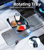 Car Cup Holder Tray, Car Food Tray Table for Car Eating Lunch, Cup Holder Expander Insert Interior, Long Road Trip Essentials Travel Patrol Accessories Drink Holder Organizer for Semi Truck Rv - Image 4