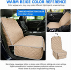 Bark Lover Deluxe Dog Seat Cover for Front Seat-More Durable Spill-Resistant Front Seat Protector, High Heat Resistant and Nonslip Front Seat Cover for Dogs Kids, Universal Size (Warm Beige,1 Pack) - Image 3