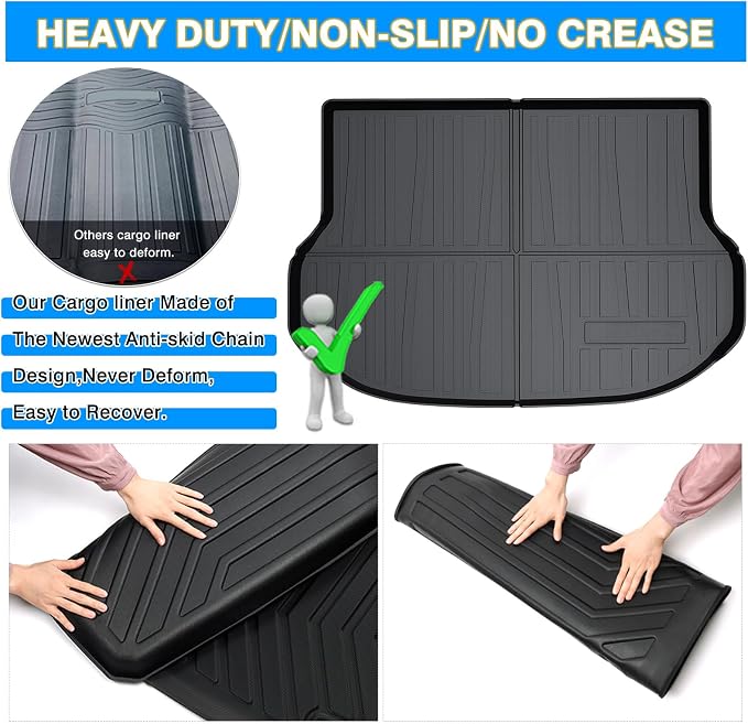 Powerty Trunk Mat for 2015-2021 Lexus NX200t NX300 NX300h, All Weather TPE Cargo Mat Liner for Rear Trunk - Image 6