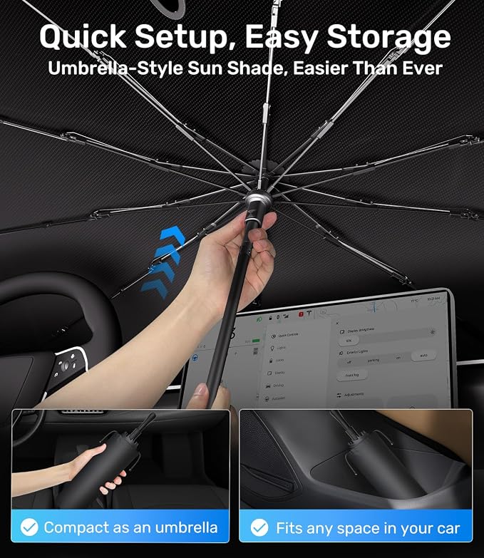 Zanch Upgrade Windshield Sun Shade, Custom Fit for Ford F150 2015-2025 [Titanium-Silver Reflective Coating] Blocks 99% UV & Heat, Sunshade Umbrella for F150 2015 ... 2022 2023 2024 2025 - Image 8