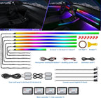 Dreamcolor Acrylic Interior Car LED Strip Light with Wireless APP, RGB 14 in 1 with 175 inches 600 LEDs Fiber Optic Car Ambient Lighting Kits, Music Sync Function Neon LED Strip for Car Accessories - Image 3