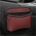 Car Seat Side Pocket Organizer, Multifunctional Leather Console Side Storage Pouch with Card Holder, Waterproof Phone & Sunglasses Pocket Bag for Car Door Seat Console (Red) by XJVSS