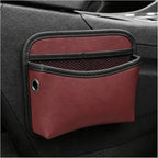 Car Seat Side Pocket Organizer, Multifunctional Leather Console Side Storage Pouch with Card Holder, Waterproof Phone & Sunglasses Pocket Bag for Car Door Seat Console (Red) by XJVSS