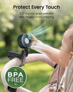 GROWNSY 4-in-1 Portable Baby Stroller Fan with Clip & Night Light, Black | Foldable & Rechargeable, 4 Adjustable Wind Speed for Handheld/Car Seat/Carrier/Beach/Travel/Crib/Camping - Image 4