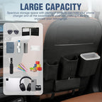 Nilight Car Seat Back Organizer 2PCS Black PU Leather Universal | Cup Holder Tissue Box Removable Bucket Waterproof Multifunctional Storage Bag for Cars Vans SUVs MPVs Pickup Trucks - Image 4