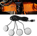 Car Interior LED Lights, Ambient Lighting Car Interior, Automotive Ambient Neon Light Kit with USB Port, Auto Accessories 4 in 1 Automotive Decoration Lighting for RV, Truck, Sedan (Orange) by Unknown