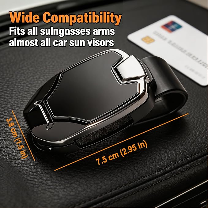 Dsycar 2 Pack Car Sunglasses Holder, Metal Car Visor Sunglasses Clip | Gunmetal Gray One-Handed-Operation Easy Access Storage for Driving,Car Sun Visor Sunglasses Clip Anti-Scratch - Image 6