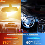 Car Windshield Sun Shade UV Reflector Foldable Front Window SUV | Blocks 98% UV Rays,Keep Interior Cool,Universal Fits Hatchback,Truck,MPV,Storage bag,57"L x 31.5"W,Car Summer Accessories - Image 3
