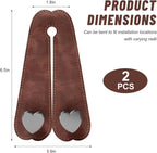 2 PCS Car Seat Headrest Hook, Cute Heart Shape Auto Seat Back Storage Hanger, Suede Double Headrest Purse Hooks Storage Organizer for Most Vehicles, Car Accessories (Brown) - Image 2
