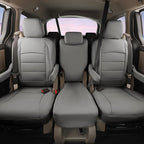 Full Set Car Seat Covers for Honda Odyssey 2005-2010,8-Seater,Faux Leather | for EX,EX-L,Touring,2nd Row 40/20/40 Split Seat,Waterproof Seat Protector,Fit Like A Glove(Gray) - Image 2