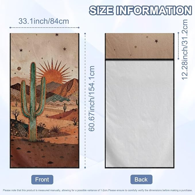 SEANATIVE Car Towel Seat Covers Auto Seat Towel Protector - Sweat Absorber for Family Road Trips Sports Swimming Hiking, Bohemian Desert Cactus Automotive Seat Protector Car Interior Accessories - Image 7