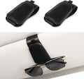 SINGARO 2 Pack Sunglass Holder for Car Visor Sunglasses Holder Clip, Universal Non-Slip Magnetic Leather Glasses Eyeglasses Hanger Mounter, Truck Interior Car Visor Accessories for Woman Man, Black by SINGARO