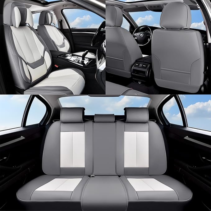 Coverado Car Seat Covers, Seat Covers for Cars, Waterproof Leather Auto Seat Protectors, Leather Car Seat Cushion, Car Interiors Accessories Universal Fit for Most Cars - Image 9