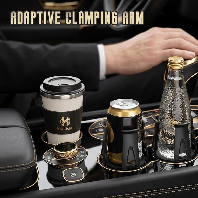 Car Cup Holder Inserts - 2 Pcs Adaptive Clarmping Arm Anti-Spill Stable Drink Holder for Most Vehicles - Image 4