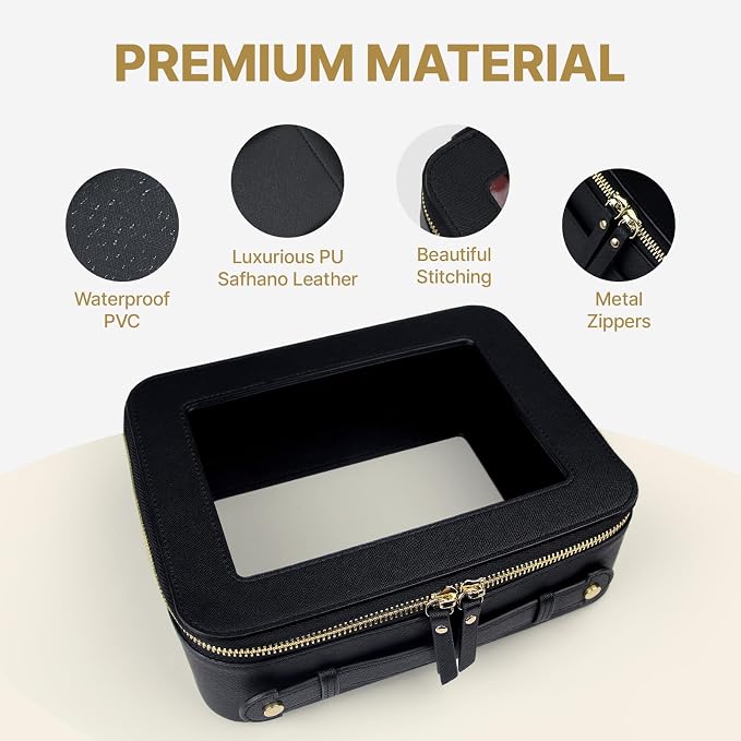 Clear Makeup Bag with Mini Cosmetic Bags,Travel Toiletry Bag for Women,Portable Cosmetic Bag Case, Transparent Waterproof Cosmetic Organizer Storage Bag for Women Men - Image 3