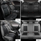 MINGBRON Leather Car Seat Covers,Car Seat Protector Waterproof,Seat Covers Full Set, Car Seat Protectors 5 Seats,Automotive Seat Covers Fit Most Cars Grey&Black - Image 3