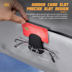 AICEL Sunglasses Holders for Car Sun Visor, Leather Magnetic Clip, Black | Leather Eyeglasses Hanger Mounter, Magnetic Glasses Holder and Ticket Card Clip, Car Accessories, Universal Fit - Image 4