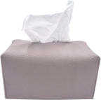 Carrotez Tissue Box Cover, [Refined] Modern PU Leather Rectangular Tissue Box Holder - Decorative Holder/Organizer for Bathroom Vanity Countertop, Night Stands, Office Desk 9.5"X5"X5" - Lavender by Carrotez