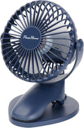 Portable Clip Fan Battery Operated,3 Speeds USB Rechargeable Mini Table Fan with Strong Airflow,360°Rotation Ultra Quiet Personal Desk Fan for Home Office Bedroom Dorm Stroller Camping - DeepBlue by PureHome