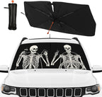 Funny Skeleton Driving Car Windshield Sunshade Umbrella Sun Shade | Skull Sunshades for Car Funny Umbrella Windshield Sun Shade Upgraded Blocks UV & Heat Front Window Shades for SUV Sedan Auto - Image 2