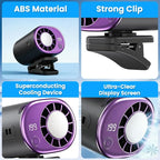 2026 Car Clip on Fan Air Conditioner with Led Display (Black) | Mini Clip Fan Portable Personal Clip-On Air Conditioner for Shirt Silent Rechargeable Exhaust for Kitchen - Image 6