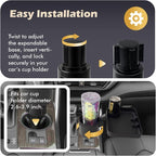 OtterVerz 11 Car Cup Holder Tray, 3 in 1 Cup Holder Expander Adapter for Car, 360° Rotating 10.5" Car Food Tray Eating Table, Road Trip Essentials Fits Yeti, Hydro Flask 16-46 oz Large Water Bottles - Image 3