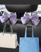 2 Pack Car Purse Hooks, Headrest Hooks for Cars, Taro purple | Car Bag Hanger for Groceries, Coats, Umbrellas and Daily Essentials, Bow-Shaped Car Interior Organizer for Handbags and Bags - Image 2
