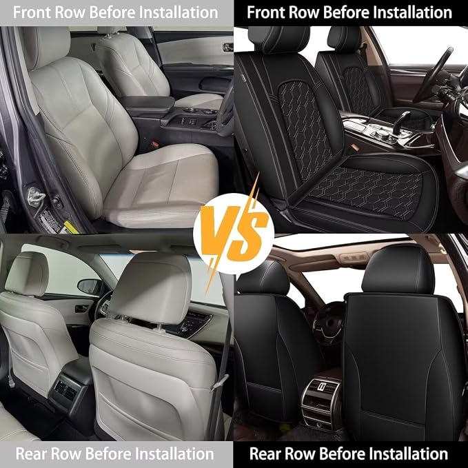 Front Seat Covers for Mazda CX-5 2013-2026 2027 Faux Leather | Waterproof Breathable Scratch Resistant 360° Wrap Airbag Compatible Easy Clean (2 Seats,Black) - Image 7