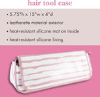 kate spade new york Hair Tool Organizer Bag, Goddess Stripe | Leatherette Travel Bag for Hair Dryer, Curler, Straightener, or Air Styler with Built in Heat Resistant Mat - Image 4