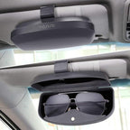 MOSISO Car Visor Sunglasses Case, ABS Eyeglasses Holder Protective Box | Universal Automotive Clip Eyewear Hard Shell Storage Organizer with Magnetic Closure and Double Card Clamp, Space Gray - Image 2