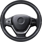 Elantrip Leather Steering Wheel Cover 15 1/2 to 16 inch Universal Large Soft Grip Breathable for Car Truck SUV Jeep Anti Slip Black - Image 2