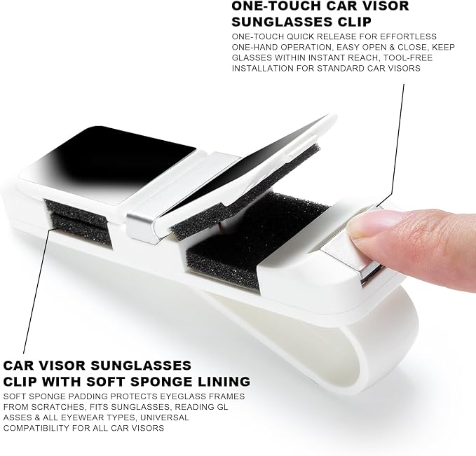 Dsycar 2 Pack Sunglasses Holder for Car, Double Holder Visor Sunglass Clip | One-Handed-Operation Easy Access Storage for Driving,Universal Fits Anti-Scratch Car Sun Visor Accessories - Image 9