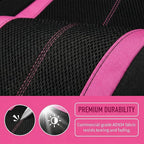 Car Seat Cover Full Set, Breathable Split Anti-Slip Vehicle Front Rear Seat Protector with Removable Headrest Guard, Automotive Interior Chair Protective Covers, Universal Fit (Pink) - Image 4