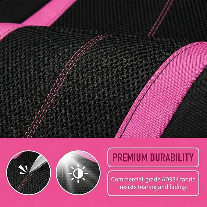 Car Seat Cover Full Set, Breathable Split Anti-Slip Vehicle Front Rear Seat Protector with Removable Headrest Guard, Automotive Interior Chair Protective Covers, Universal Fit (Pink) - Image 4