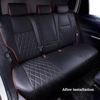 HKZ Custom Fit Corolla Car Seat Cover Full Set for Toyota Corolla Sedan 2020 2021 2022 L LE (Gasoline Models Only) 5-Seats Full Set,Durable Faux Leather (Black+Red) - Image 5